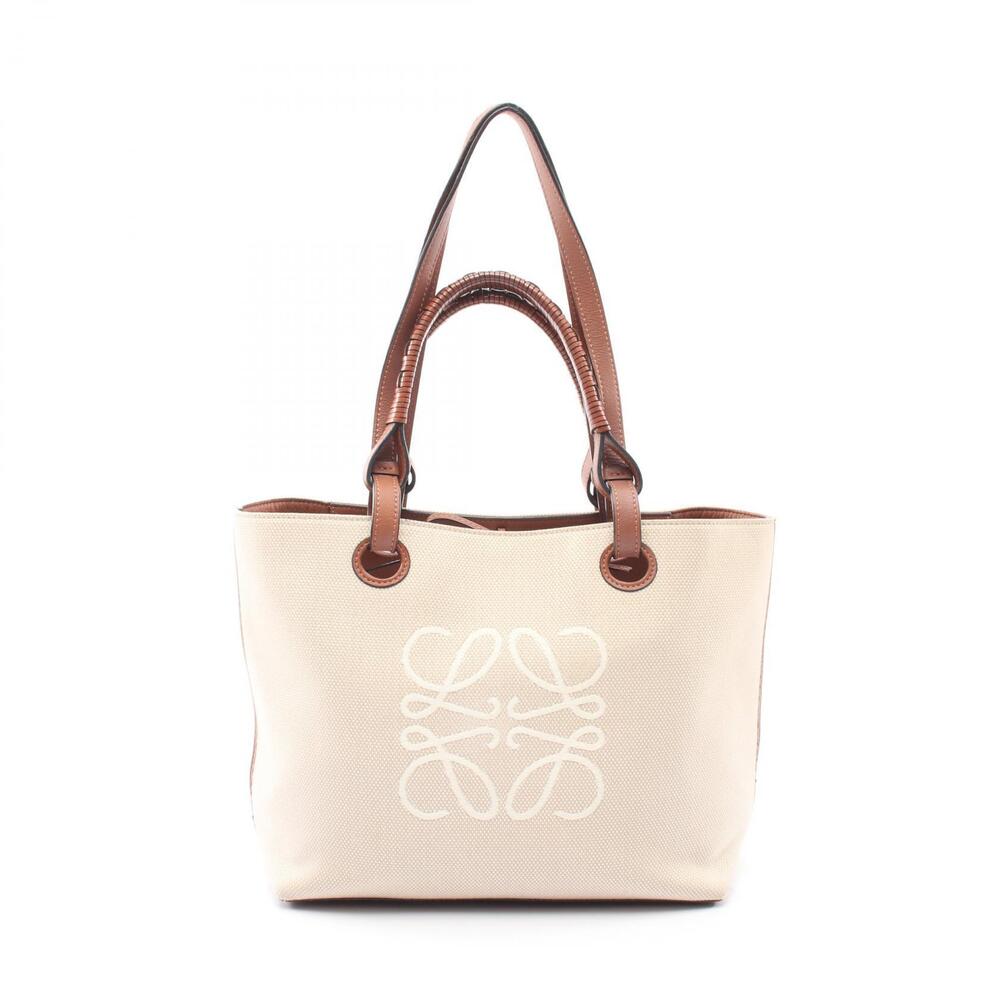 Loewe Anagram Tote Bag Canvas Brown Beige Cream